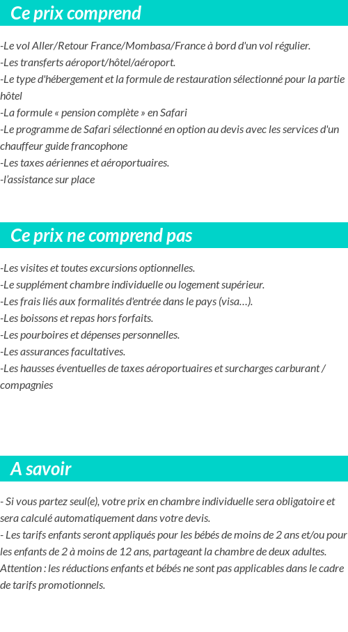 Conditions tarifaires