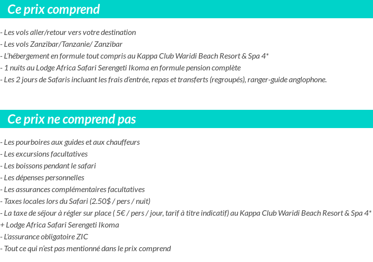 Conditions tarifaires