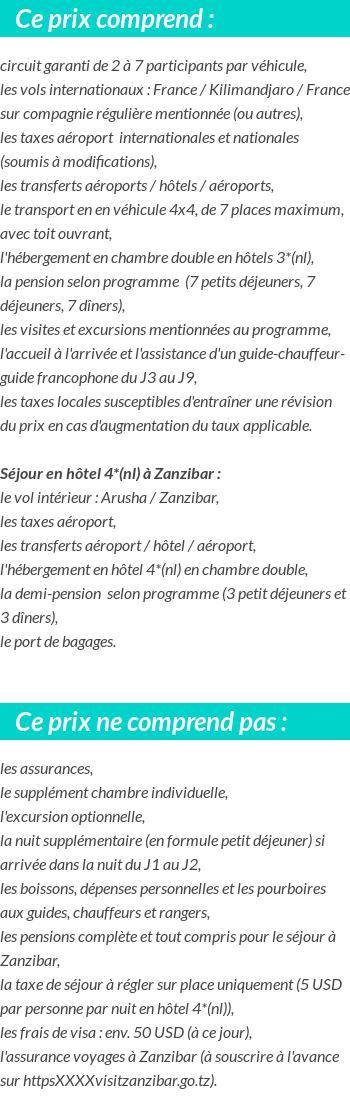 Conditions tarifaires