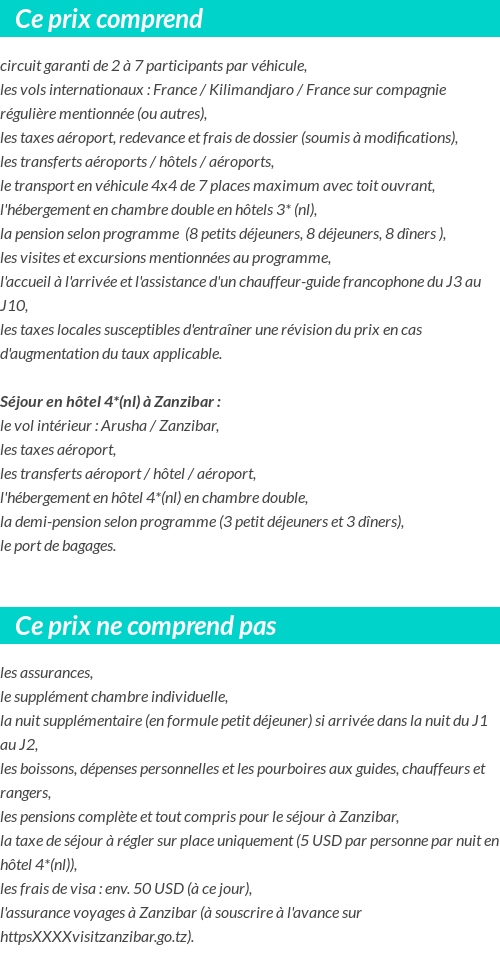 Conditions tarifaires