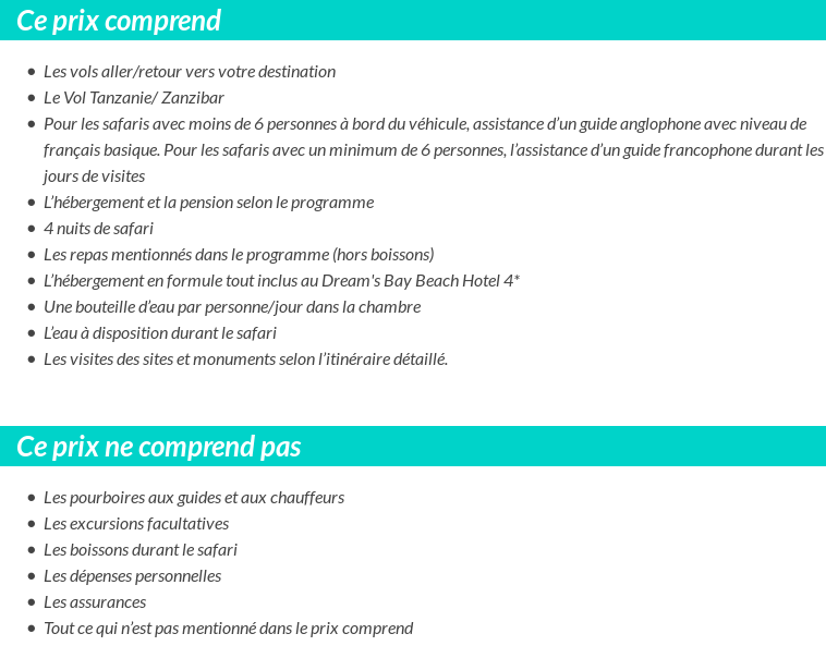 Conditions tarifaires