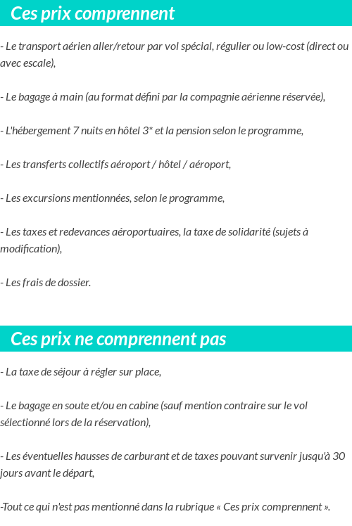 Conditions tarifaires