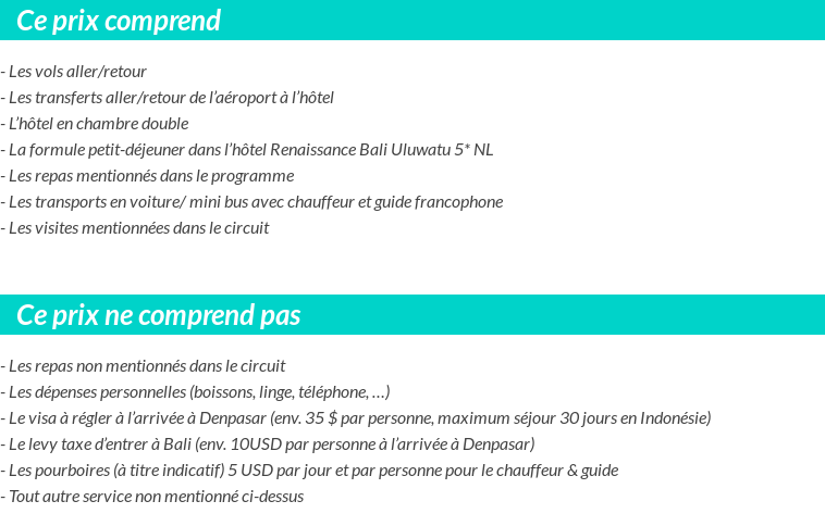 Conditions tarifaires
