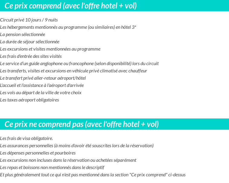 Conditions tarifaires