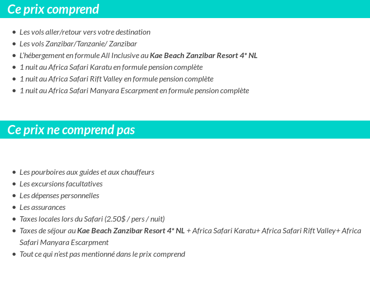 Conditions tarifaires