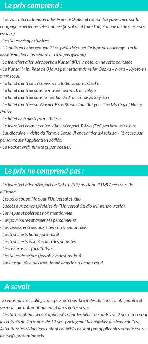 Conditions tarifaires