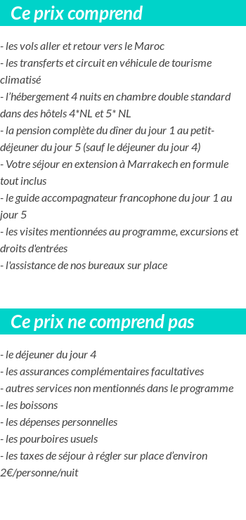 Conditions tarifaires