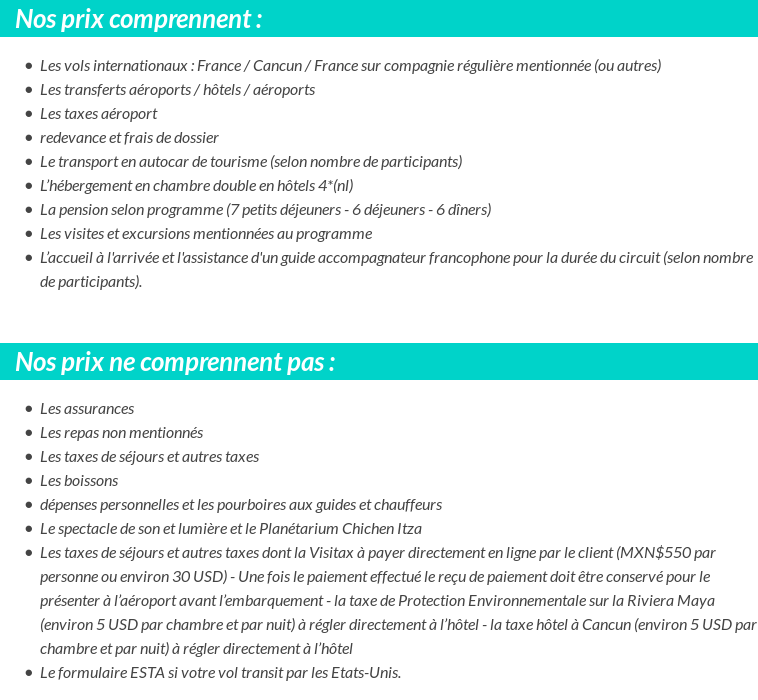 Conditions tarifaires