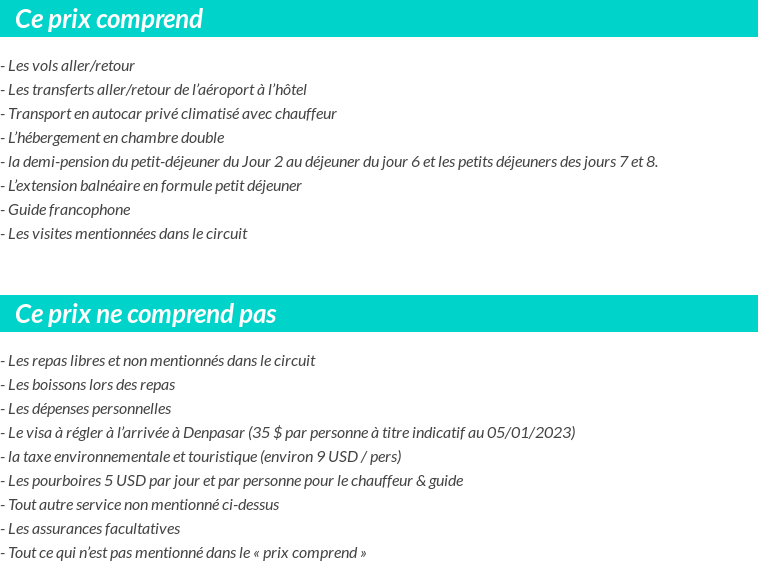 Conditions tarifaires