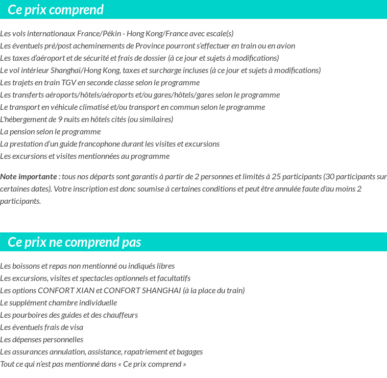 Conditions tarifaires