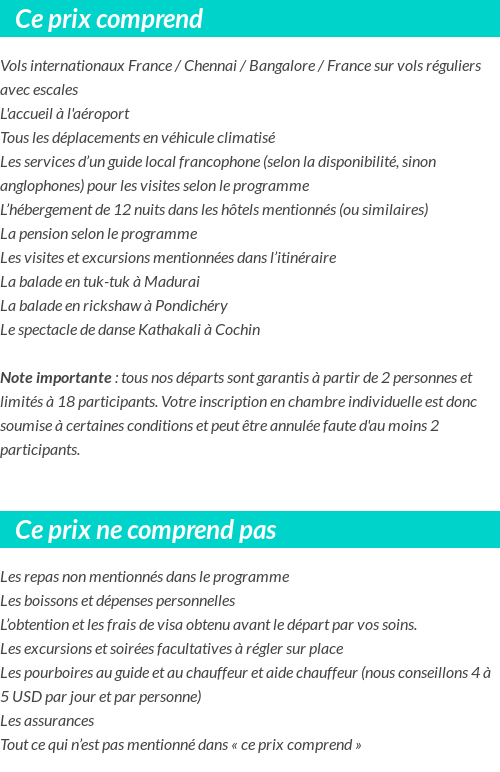 Conditions tarifaires