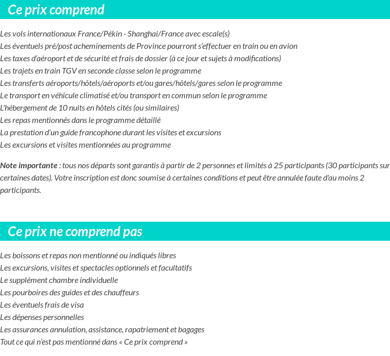 Conditions tarifaires