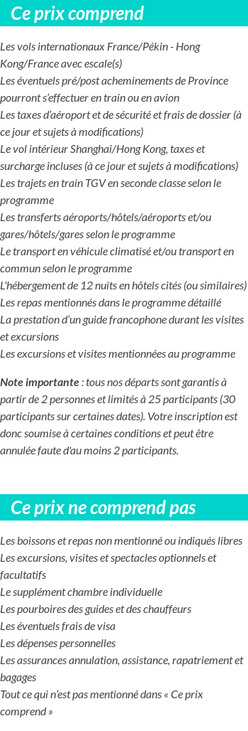Conditions tarifaires