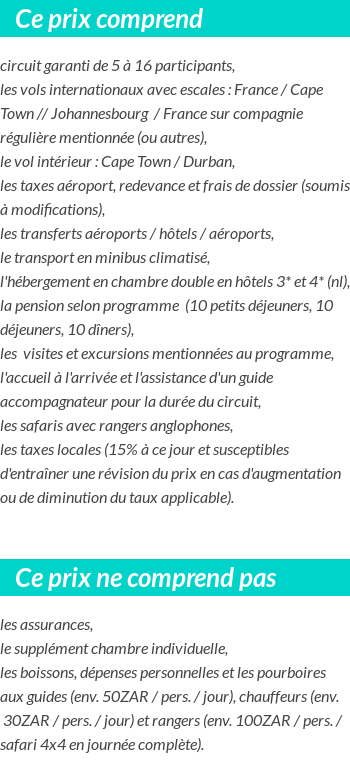 Conditions tarifaires