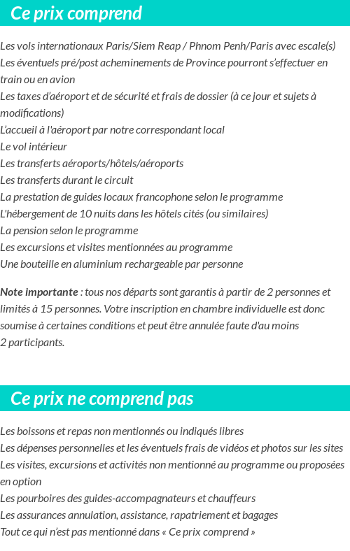 Conditions tarifaires
