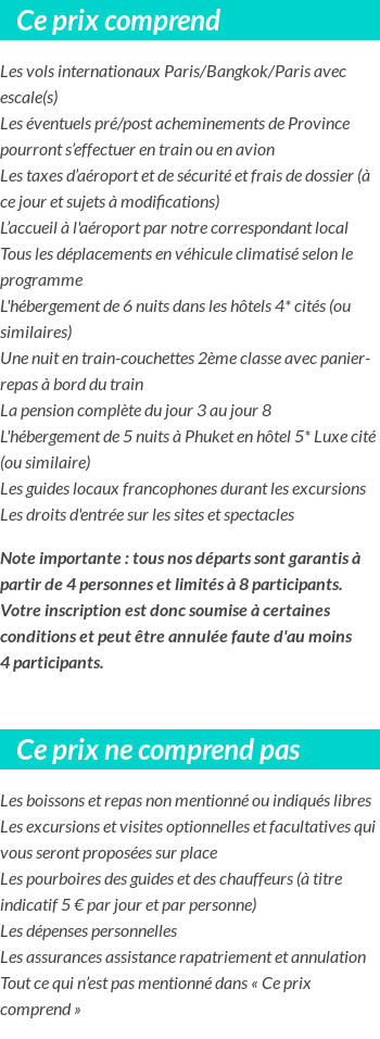 Conditions tarifaires