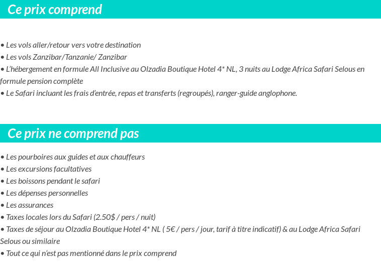 Conditions tarifaires