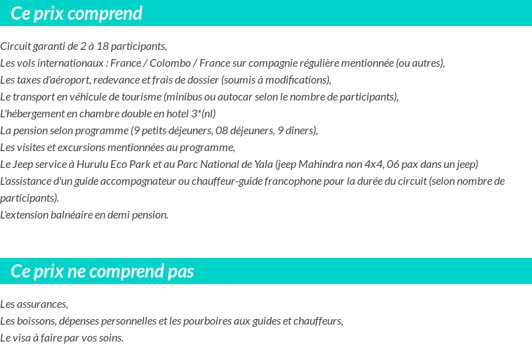 Conditions tarifaires