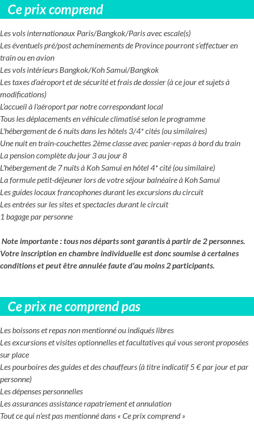Conditions tarifaires