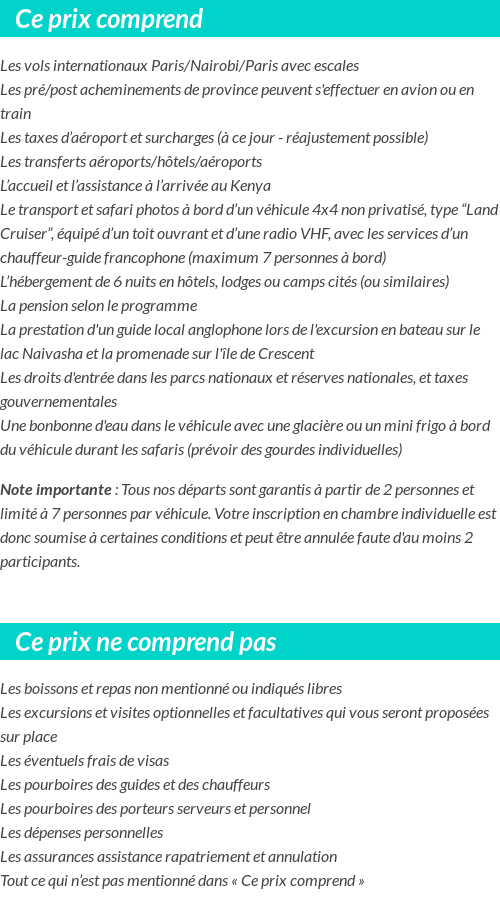 Conditions tarifaires