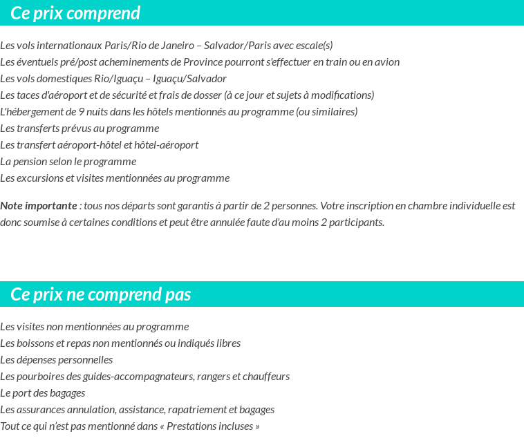 Conditions tarifaires