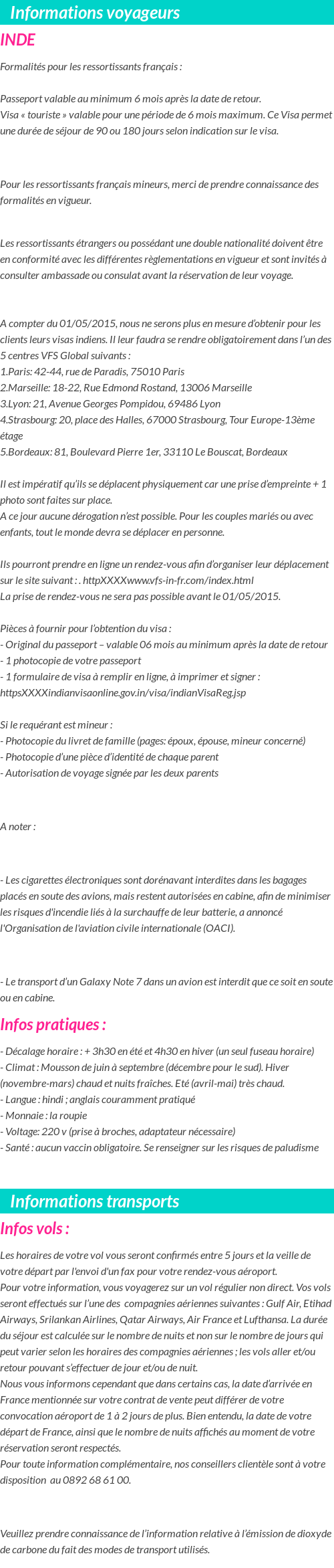 Formalités et infos voyageurs