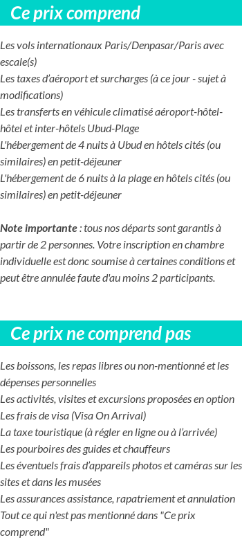 Conditions tarifaires