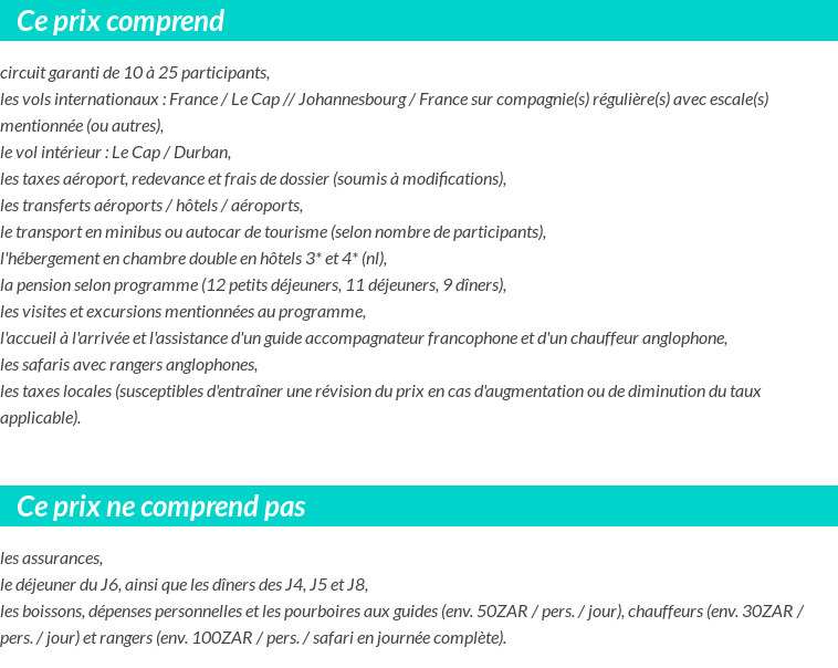 Conditions tarifaires