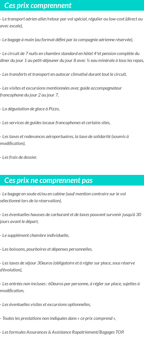 Conditions tarifaires