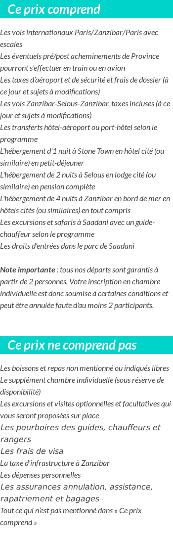 Conditions tarifaires