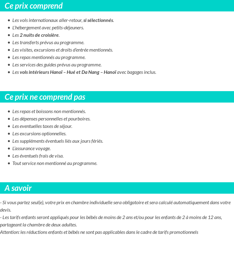 Conditions tarifaires