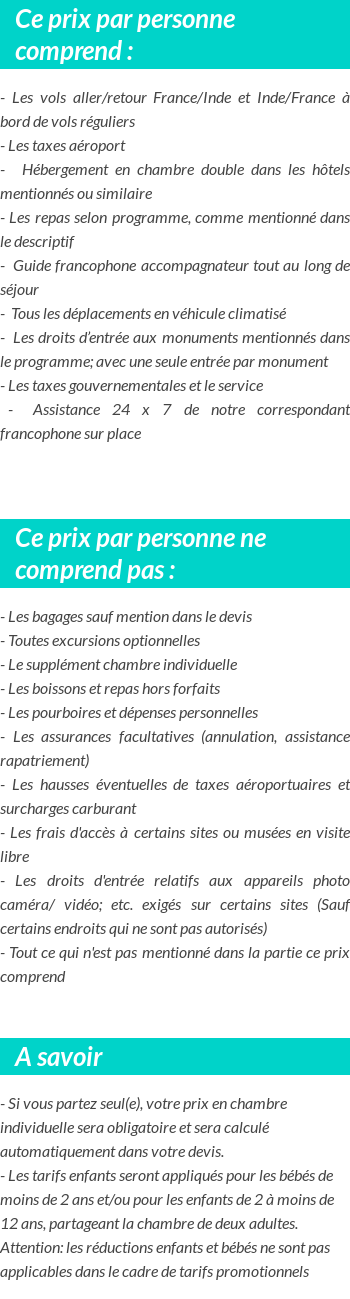 Conditions tarifaires