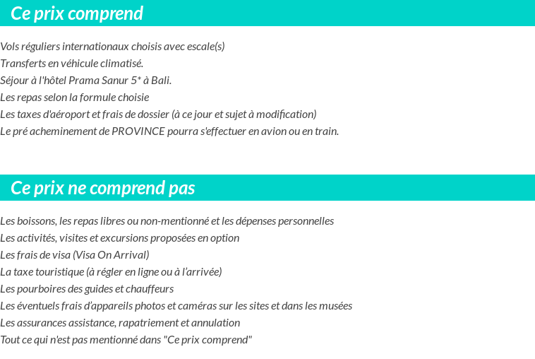 Conditions tarifaires