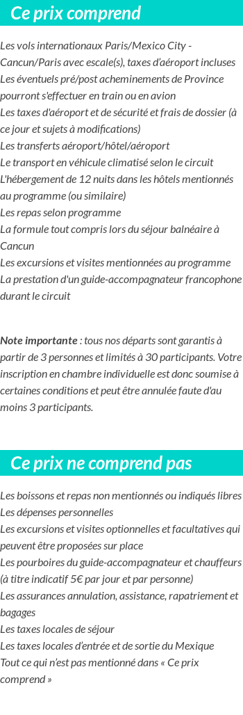 Conditions tarifaires