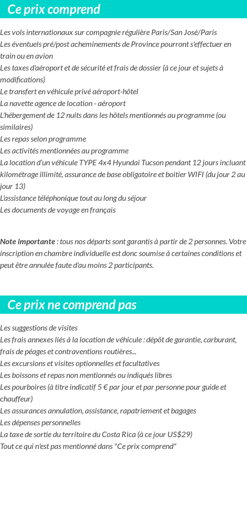 Conditions tarifaires