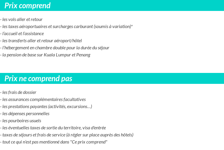 Conditions tarifaires