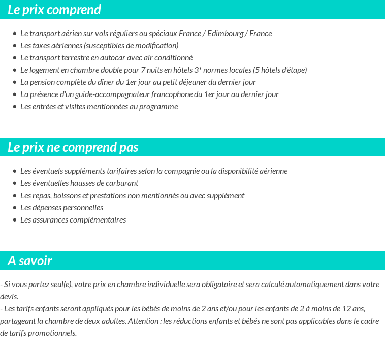 Conditions tarifaires