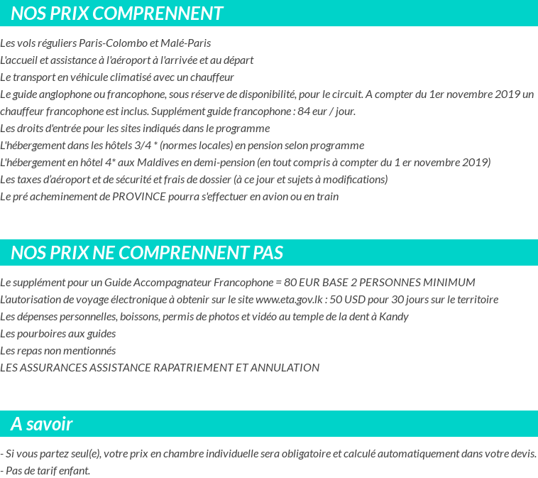 Conditions tarifaires