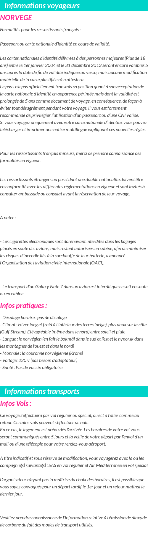 Formalités et infos voyageurs