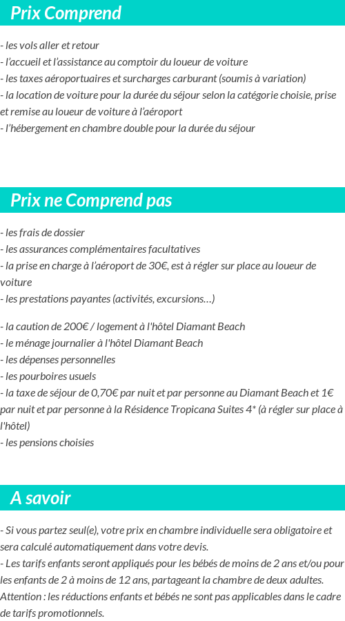 Conditions tarifaires