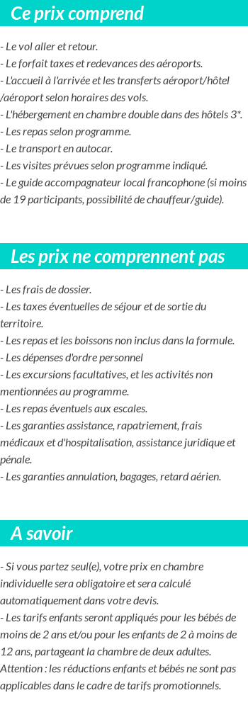 Conditions tarifaires