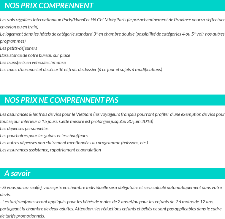 Conditions tarifaires