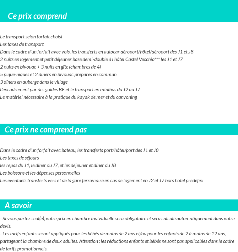 Conditions tarifaires