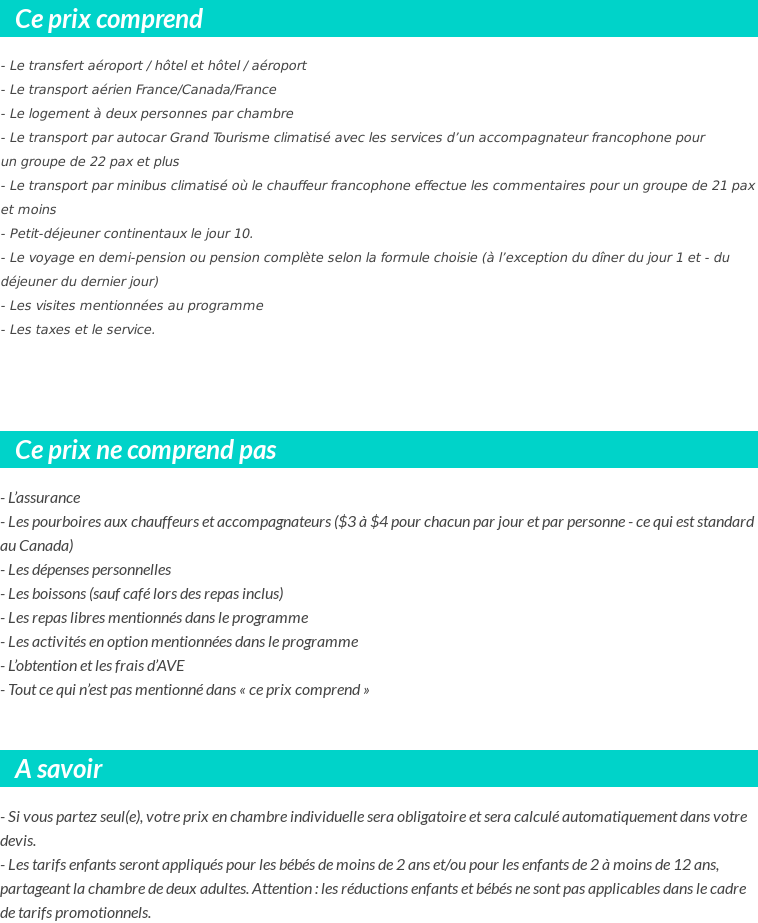 Conditions tarifaires