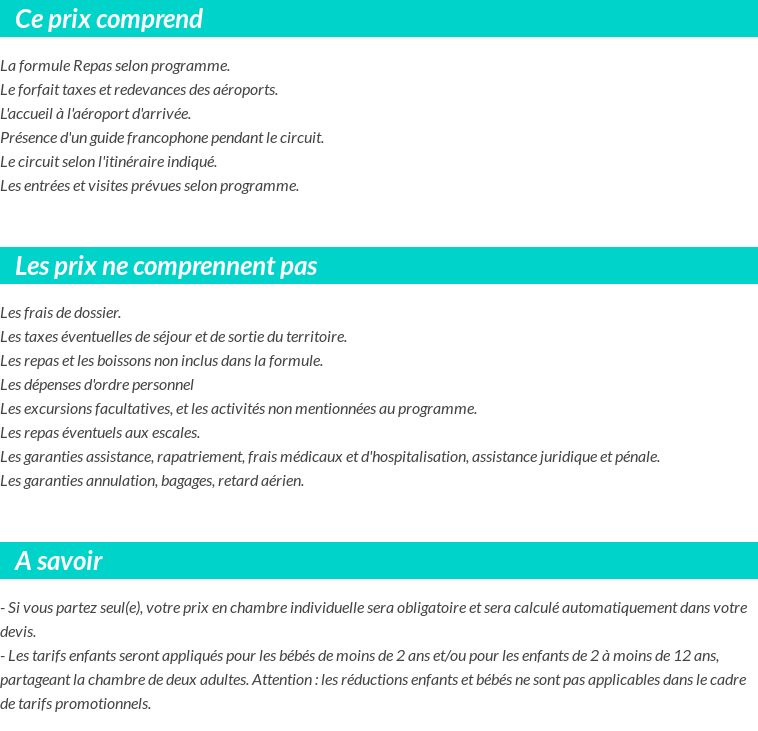 Conditions tarifaires