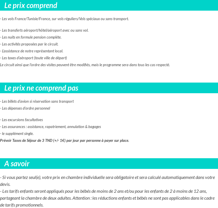 Conditions tarifaires