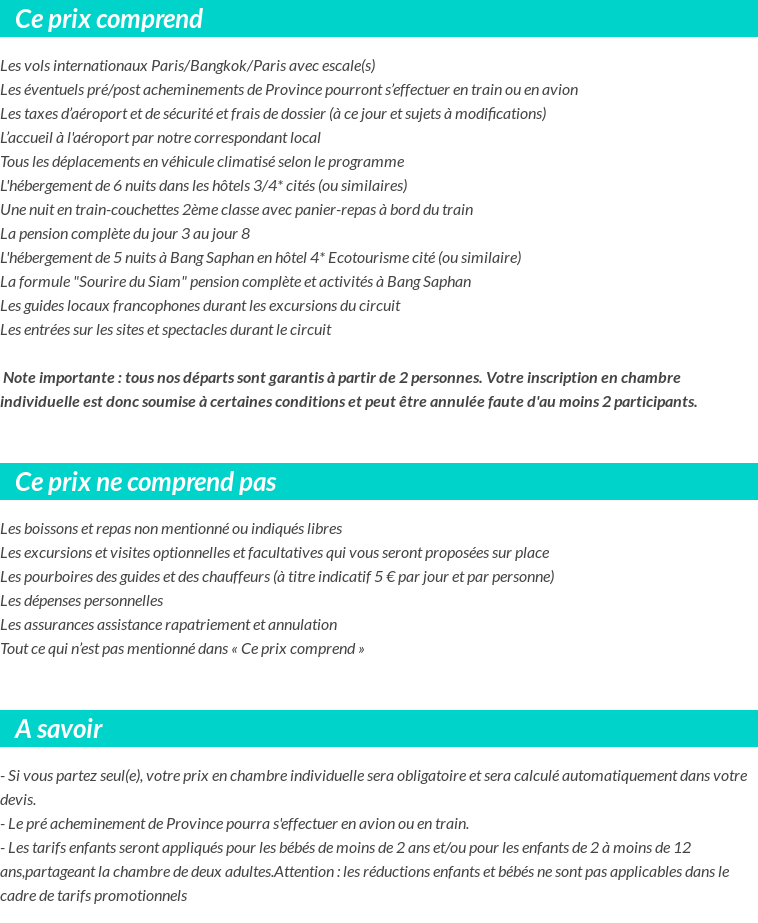 Conditions tarifaires