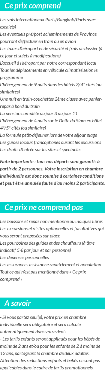 Conditions tarifaires