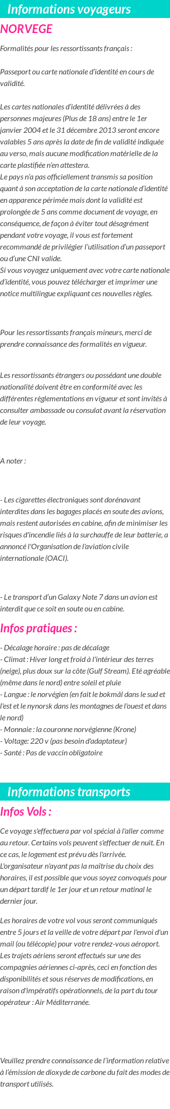 Formalités et infos voyageurs