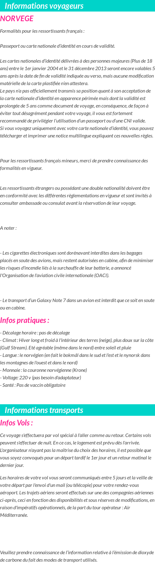 Formalités et infos voyageurs